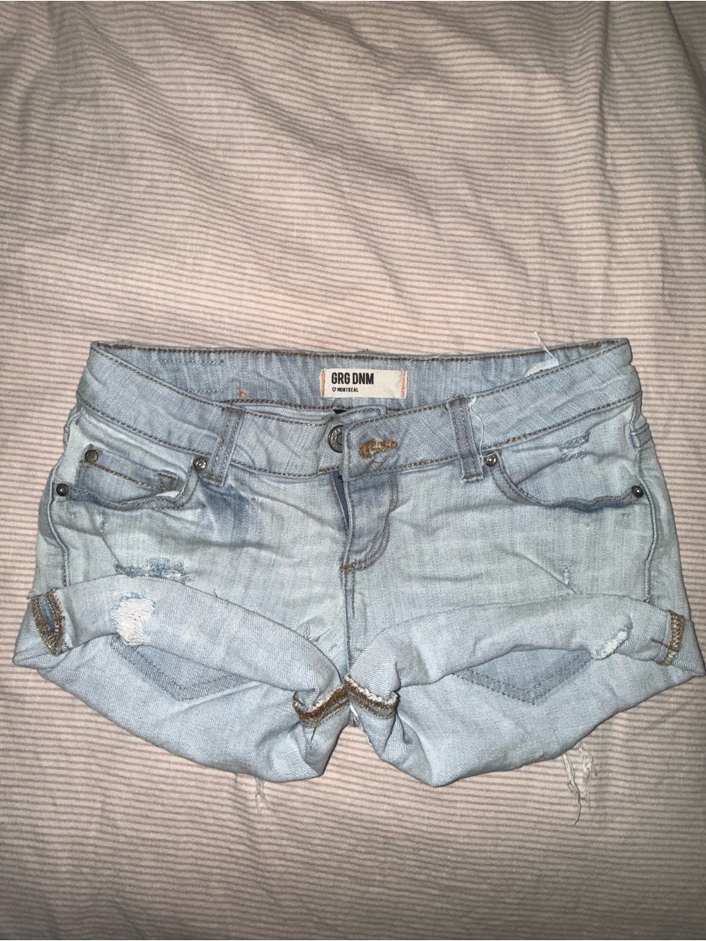 Garage Light Wash Denim Cutoff Shorts